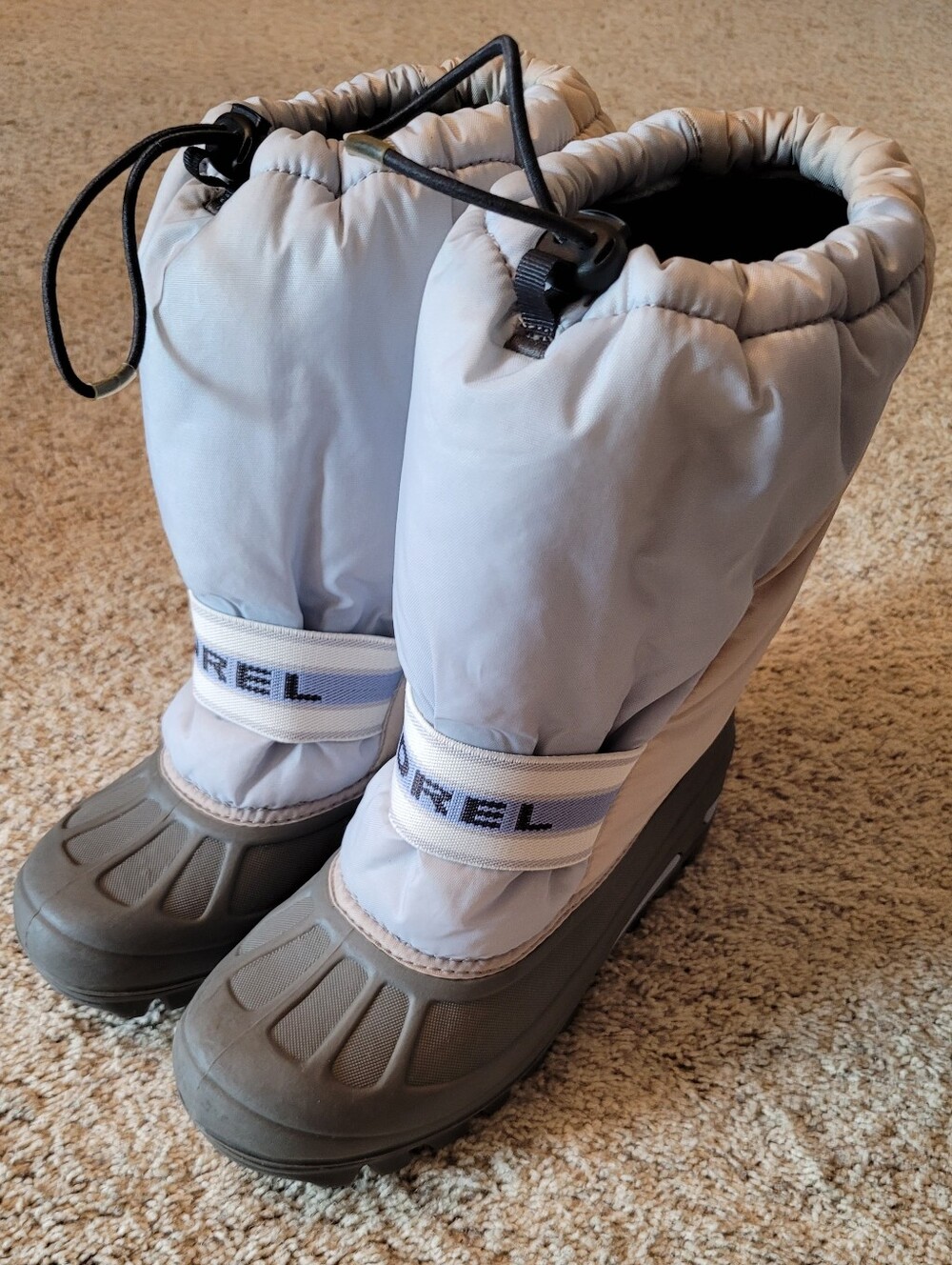 Sorel Womens Light Blue and Cream Insulated Snow Boots Nice Colors Waterproof 7